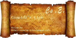 Csaplár Elek névjegykártya