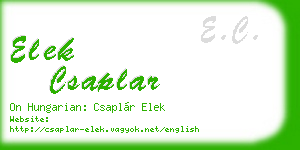 elek csaplar business card