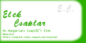 elek csaplar business card